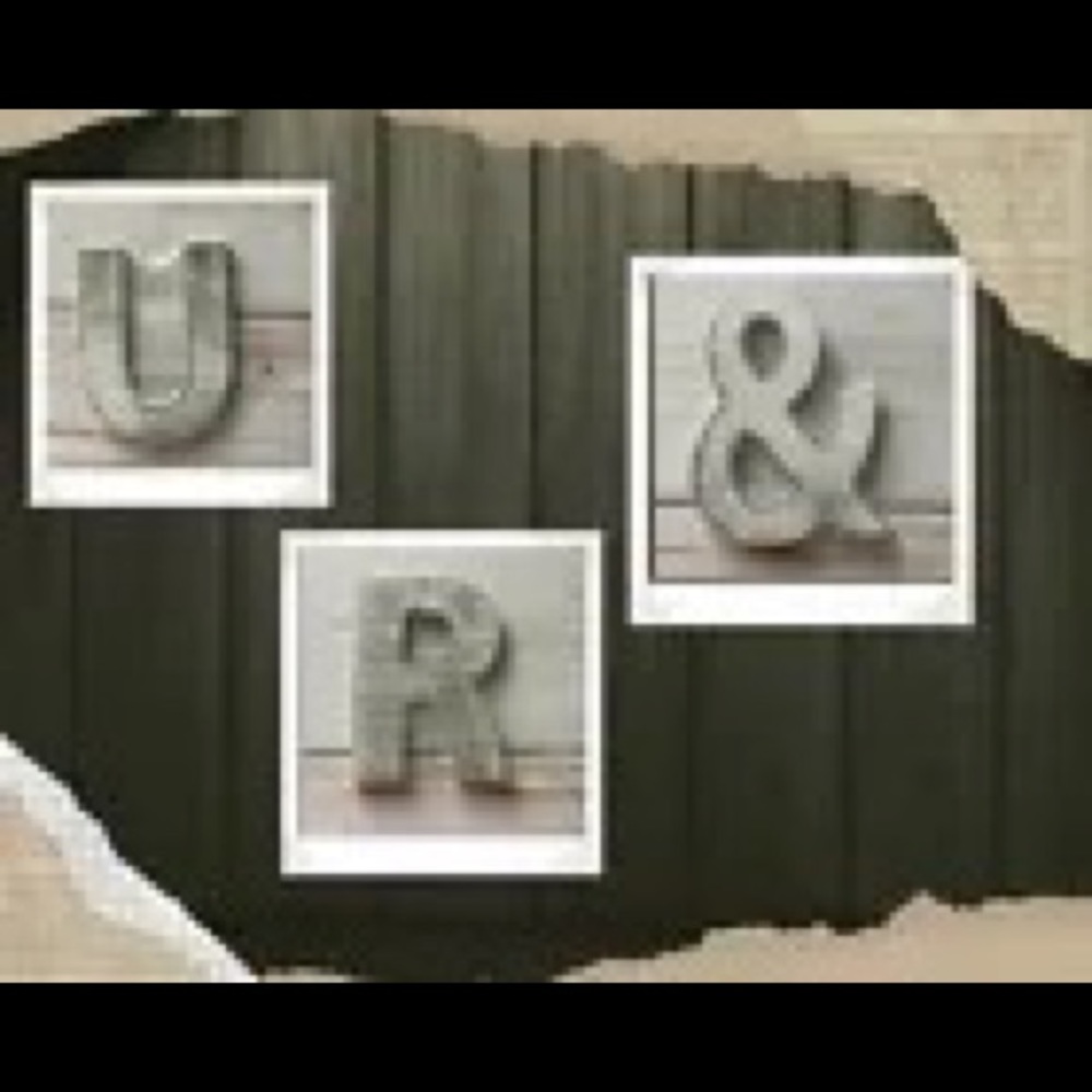 4 inch Rustic Wooden Letters--"R" "U" and "&"